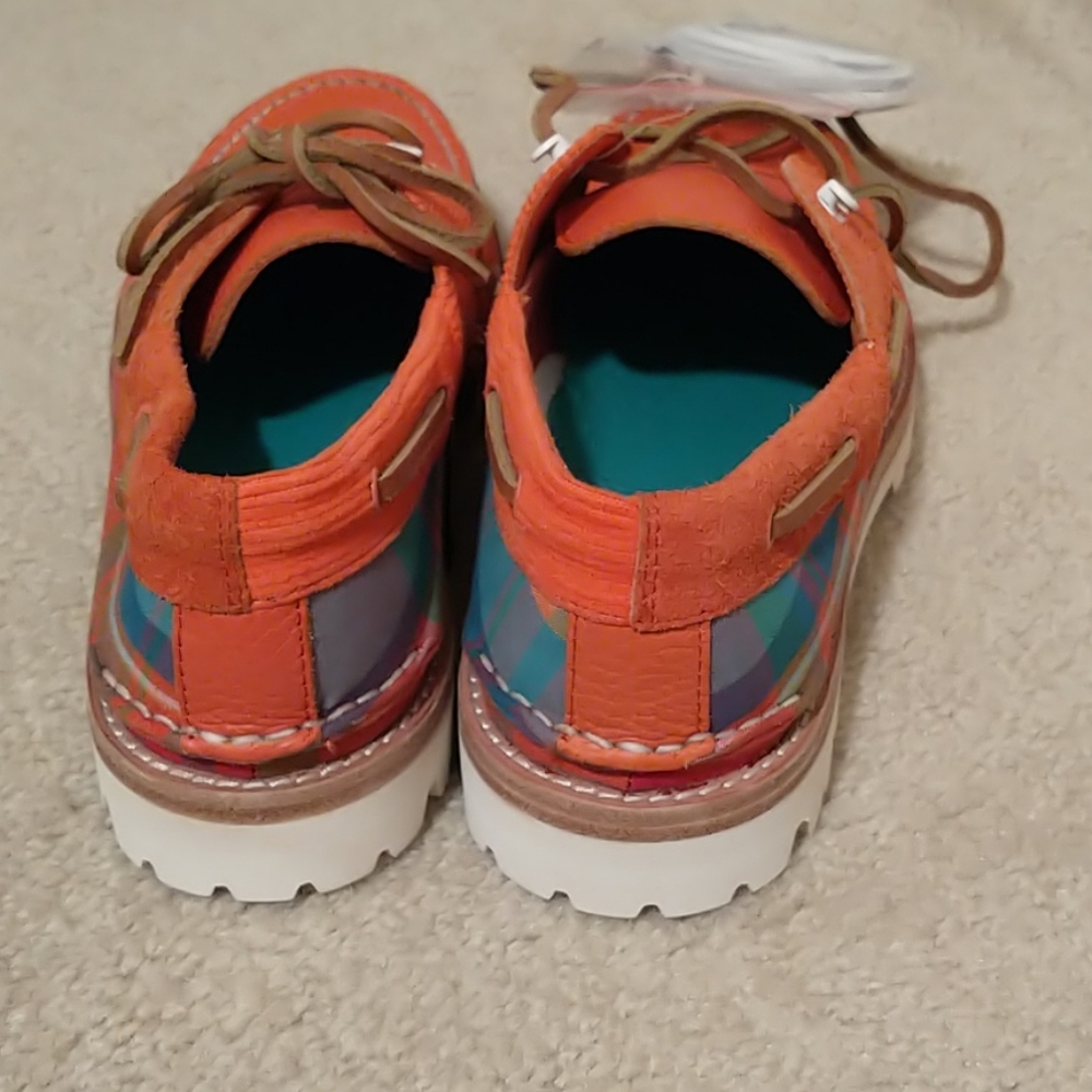Rare Sperry Madras Sts22444 3-eye Plaid Boat Shoes - Picture 4 of 6